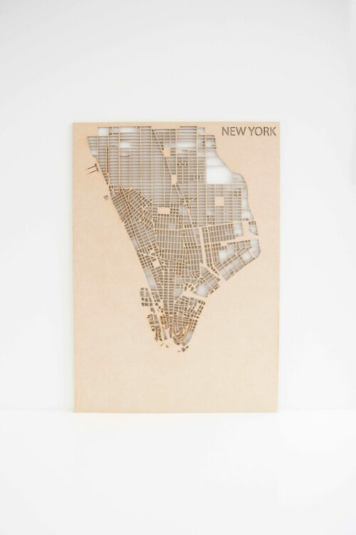 New York Gelaserde stadskaart